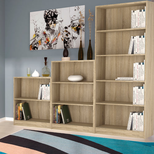 4 You Tall Wide Bookcase in Sonoma Oak