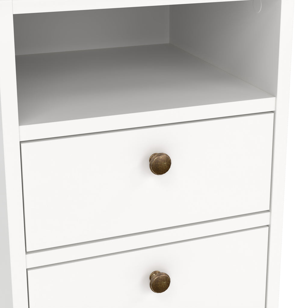 Paris Bedside 2 Drawers in White