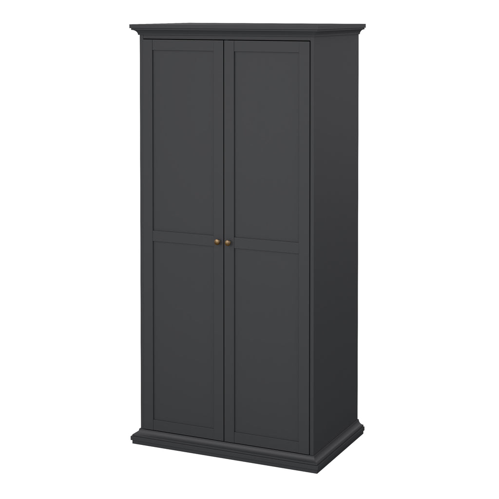 Paris Wardrobe with 2 Doors in Matt Grey