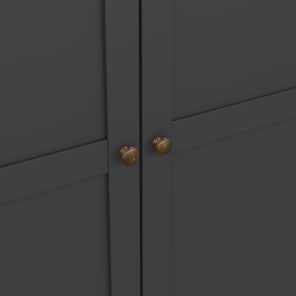 Paris Wardrobe with 3 Doors in Matt Grey