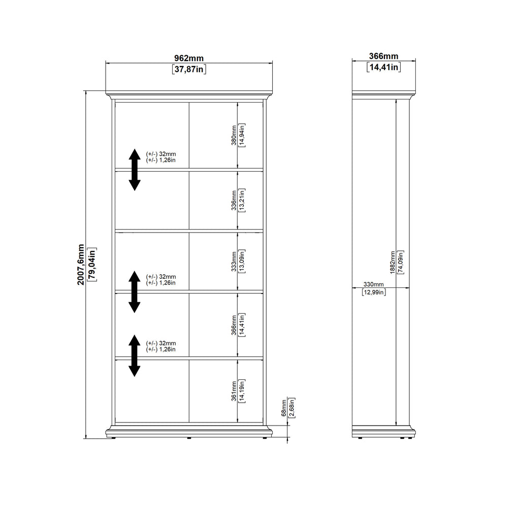 Paris Tall Bookcase in White