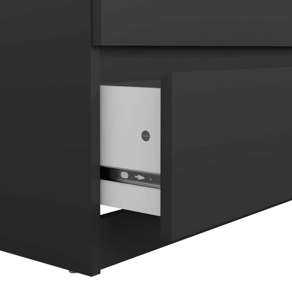 Naia Wide Chest of 6 Drawers (3+3) in Black Matt