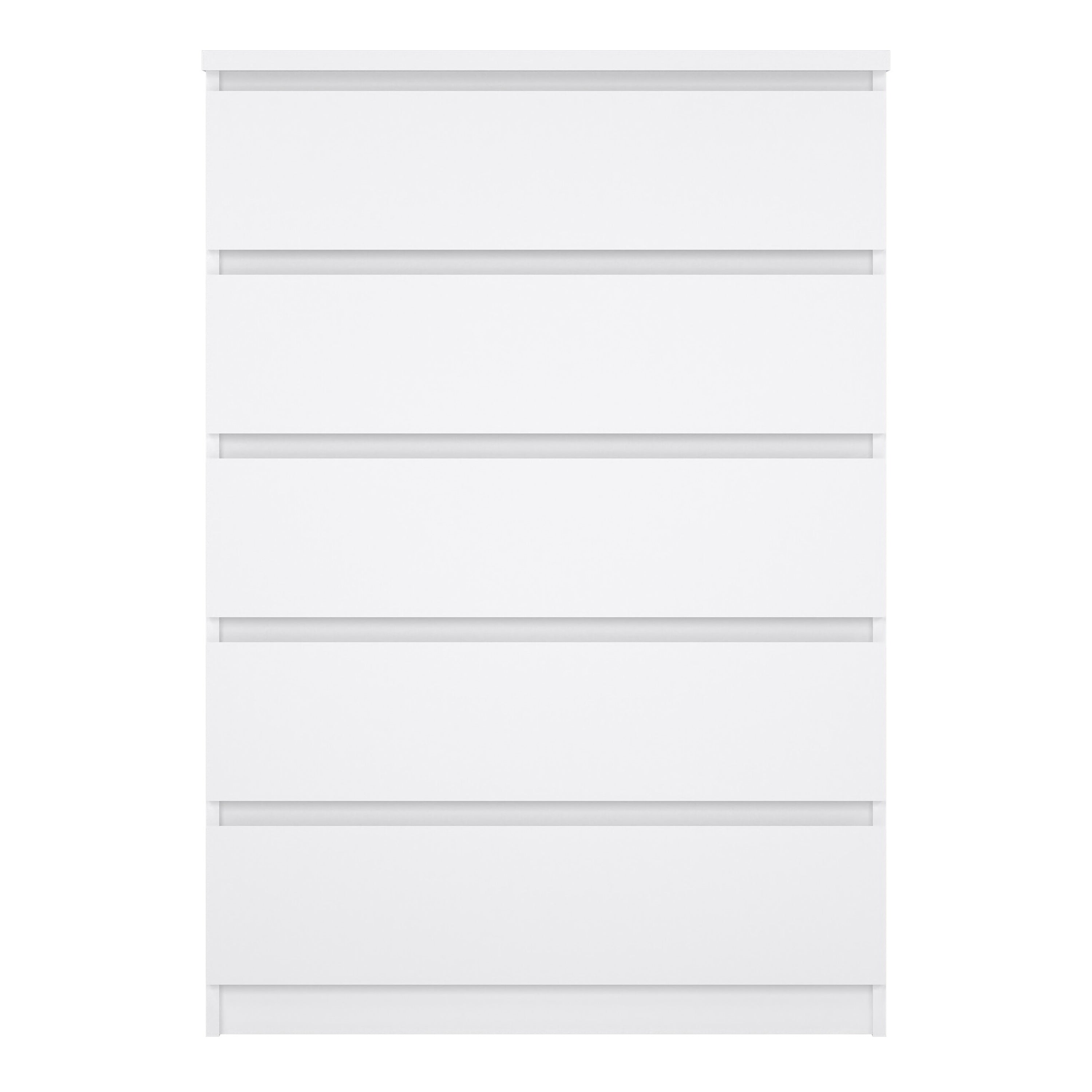 Naia Chest of 5 Drawers in White High Gloss