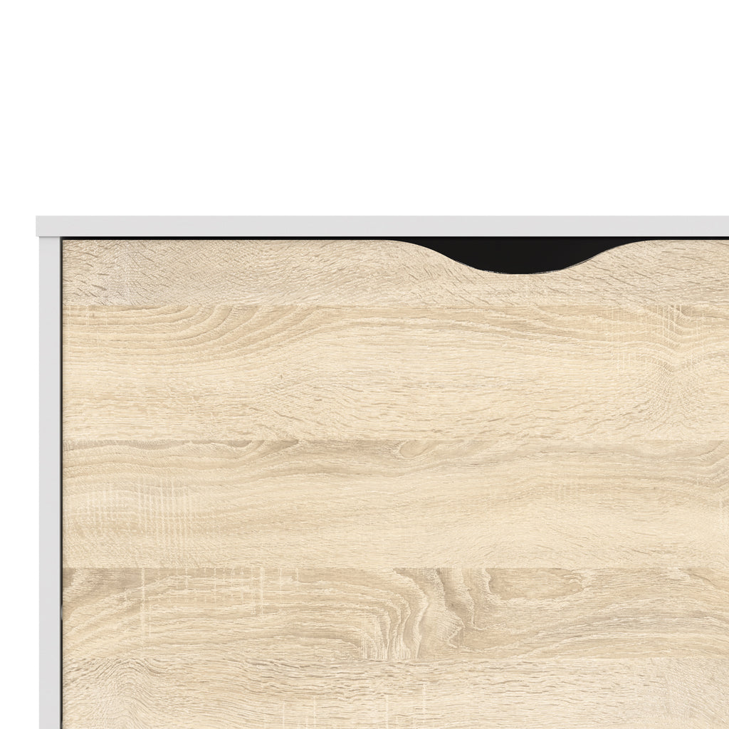 Oslo Bookcase 2 Drawers 1 Door in White and Oak