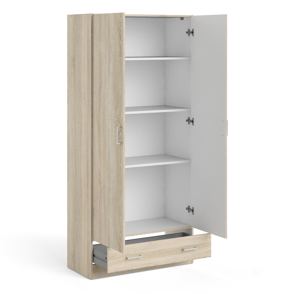 Space Package - Bedside 1 Drawer + Chest of 3 Drawers + Wardrobe with 2 Doors + 1 Drawer in Oak