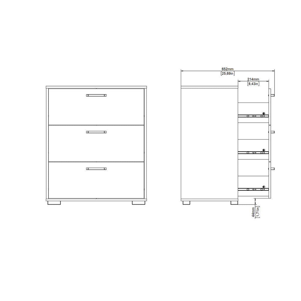Sofia Chest 3 drawers Jackson Hickory