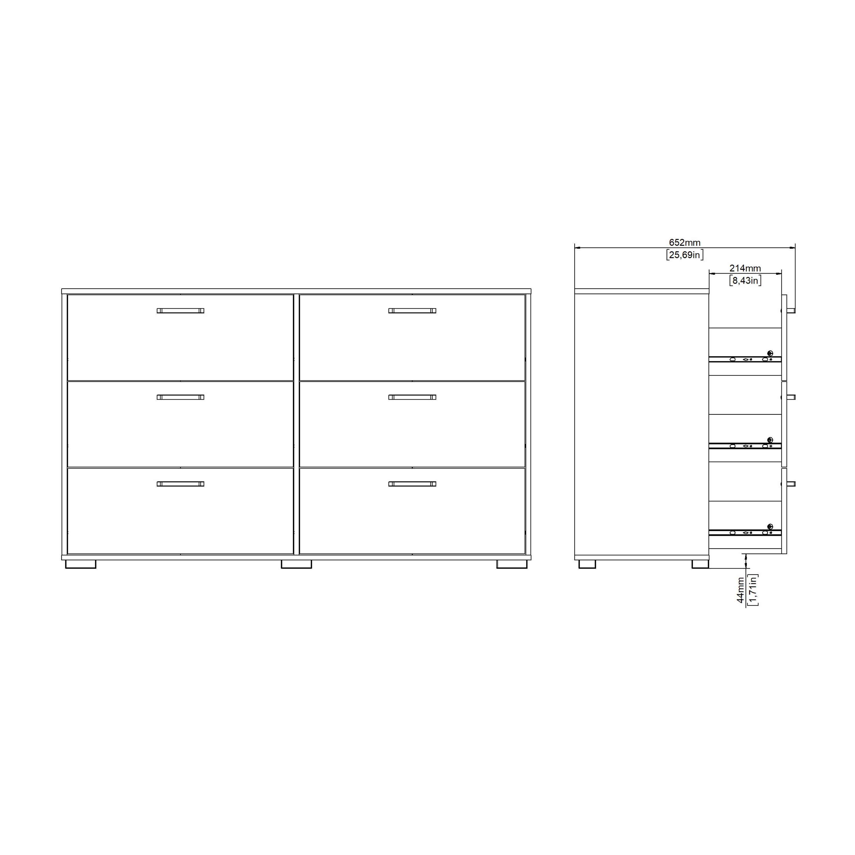Sofia Double dresser 6 drawers White