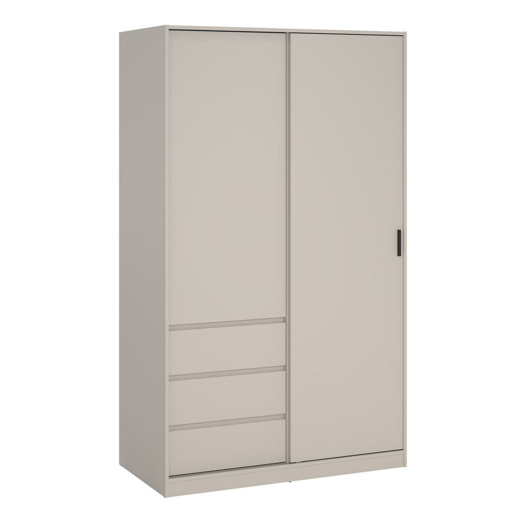 Naia Wardrobe with 1 Sliding Door 1 Std Door & 3 Drawers in Cashmere