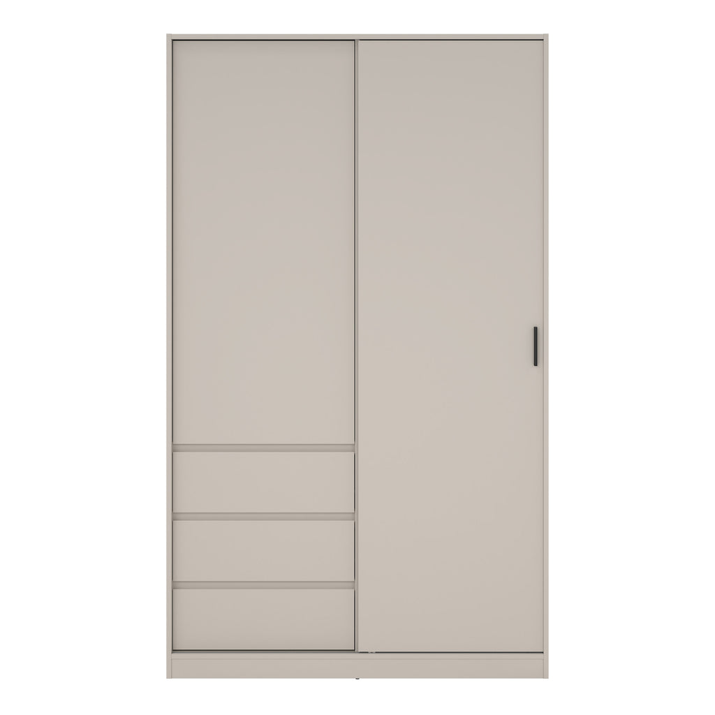 Naia Wardrobe with 1 Sliding Door 1 Std Door & 3 Drawers in Cashmere