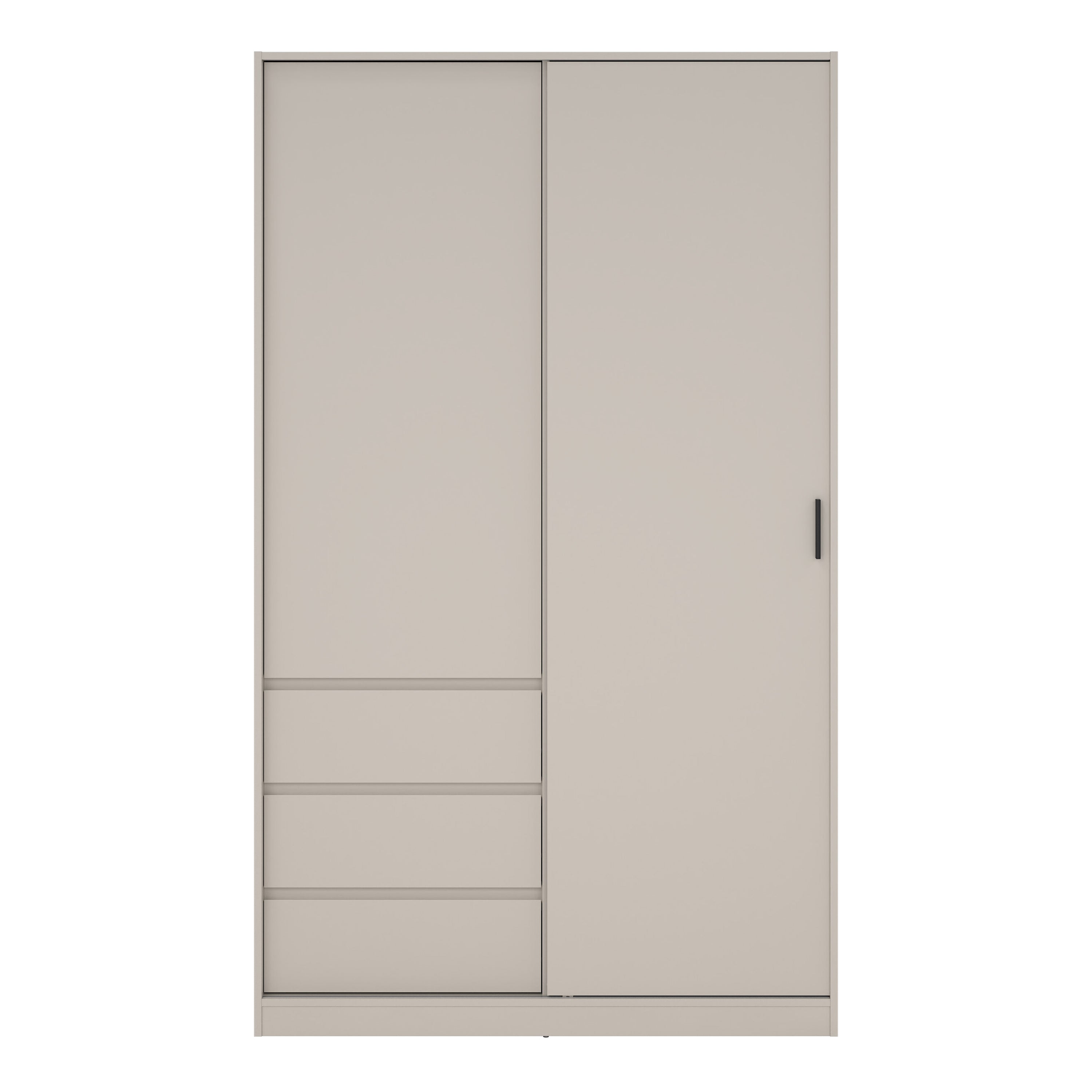 Naia Wardrobe with 1 Sliding Door 1 Std Door & 3 Drawers in Cashmere