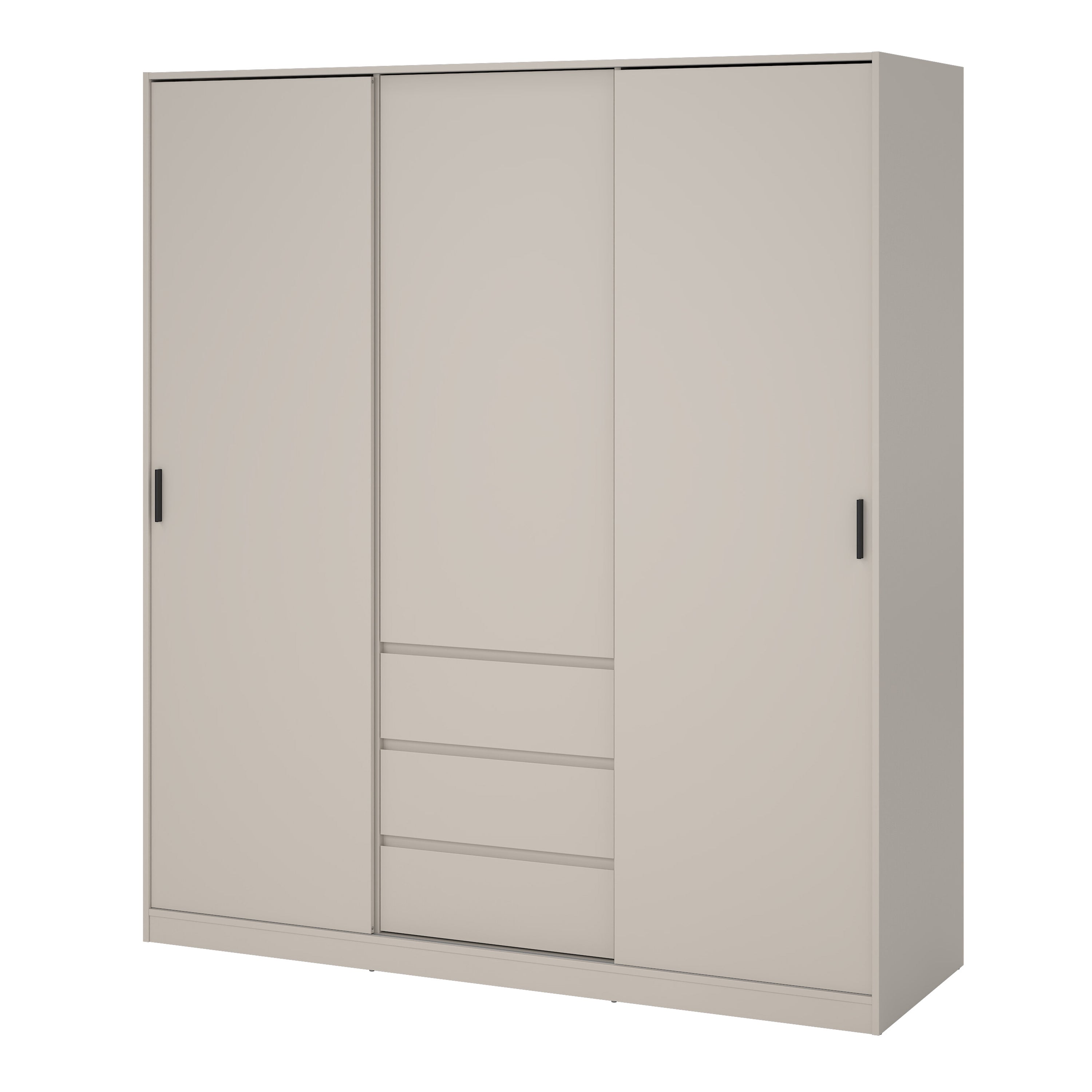 Naia Wardrobe with 2 sliding Doors 1 Door 3 Drawers in Cashmere