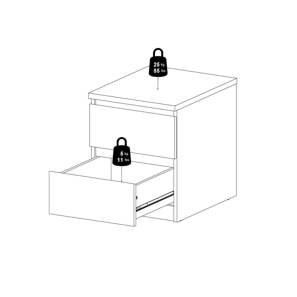 Naia Bedside 2 Drawers in Cashmere