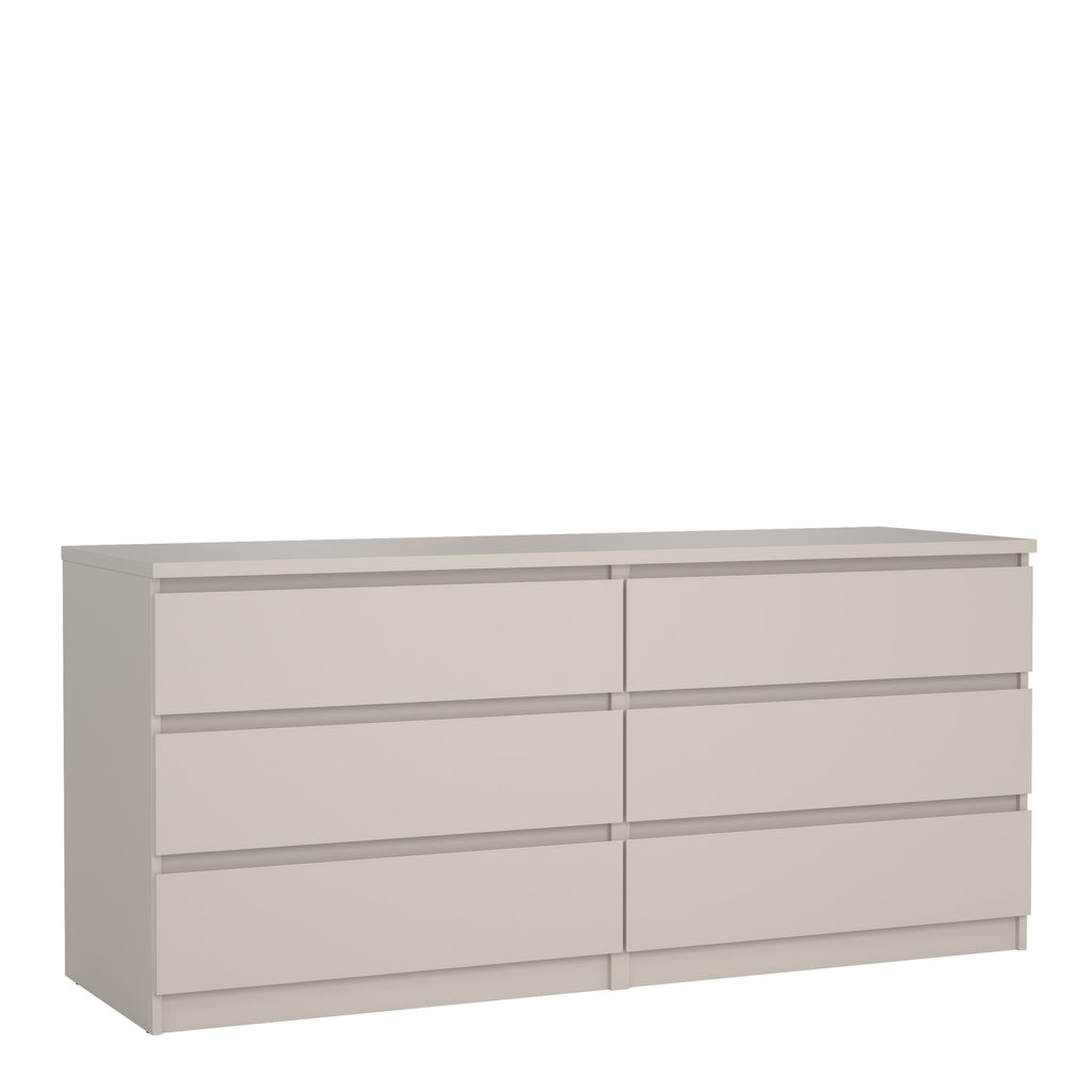 Naia Wide Chest of 6 Drawers (3+3) in Cashmere