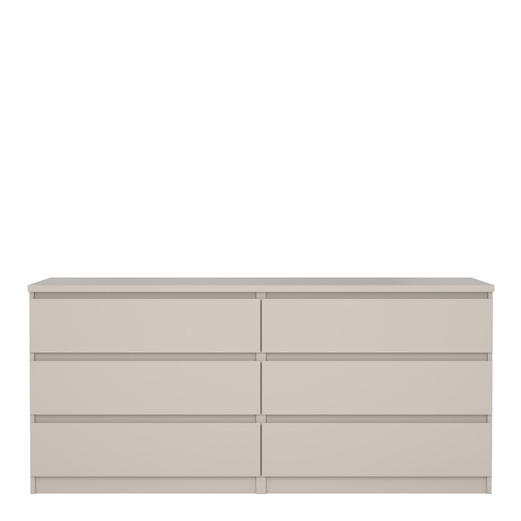 Naia Wide Chest of 6 Drawers (3+3) in Cashmere
