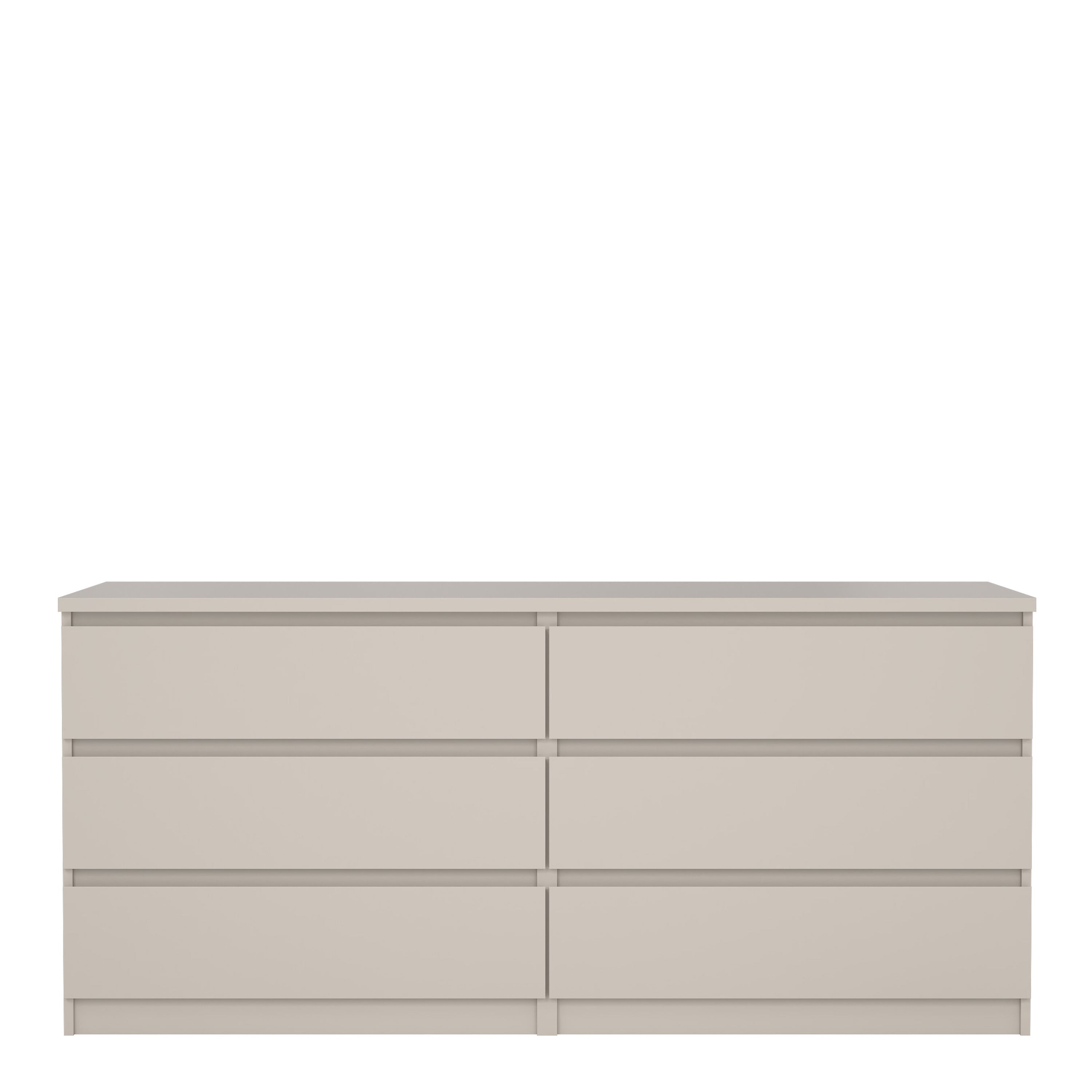 Naia Wide Chest of 6 Drawers (3+3) in Cashmere