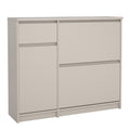 Naia Shoe cabinet 2 Tilting Doors 1 Door + 1 Drawer in Cashmere