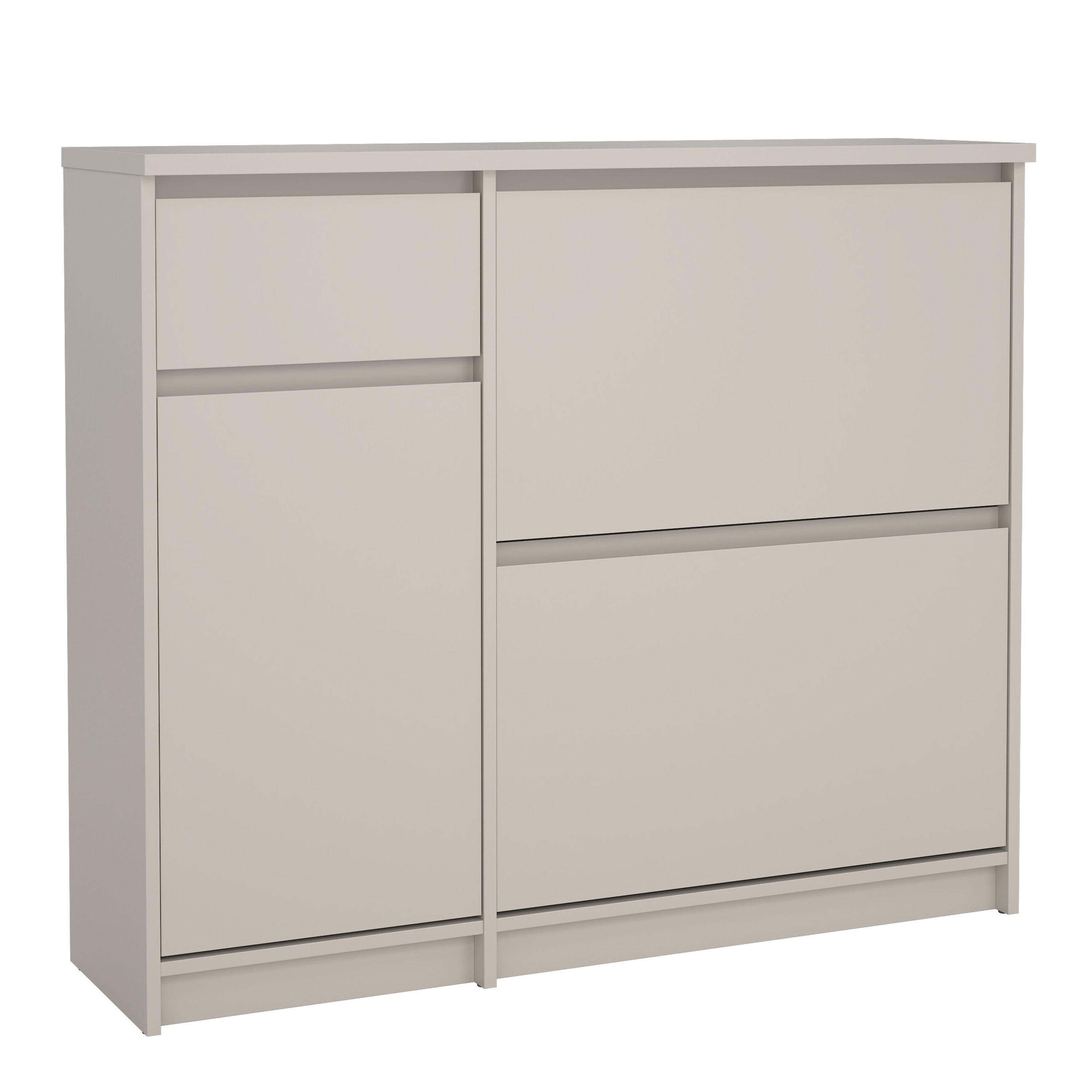 Naia Shoe cabinet 2 Tilting Doors 1 Door + 1 Drawer in Cashmere
