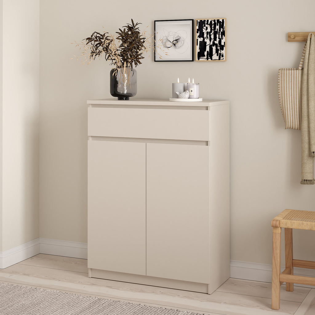 Naia Shoe cabinet with 2 Doors 1 Drawer in Cashmere