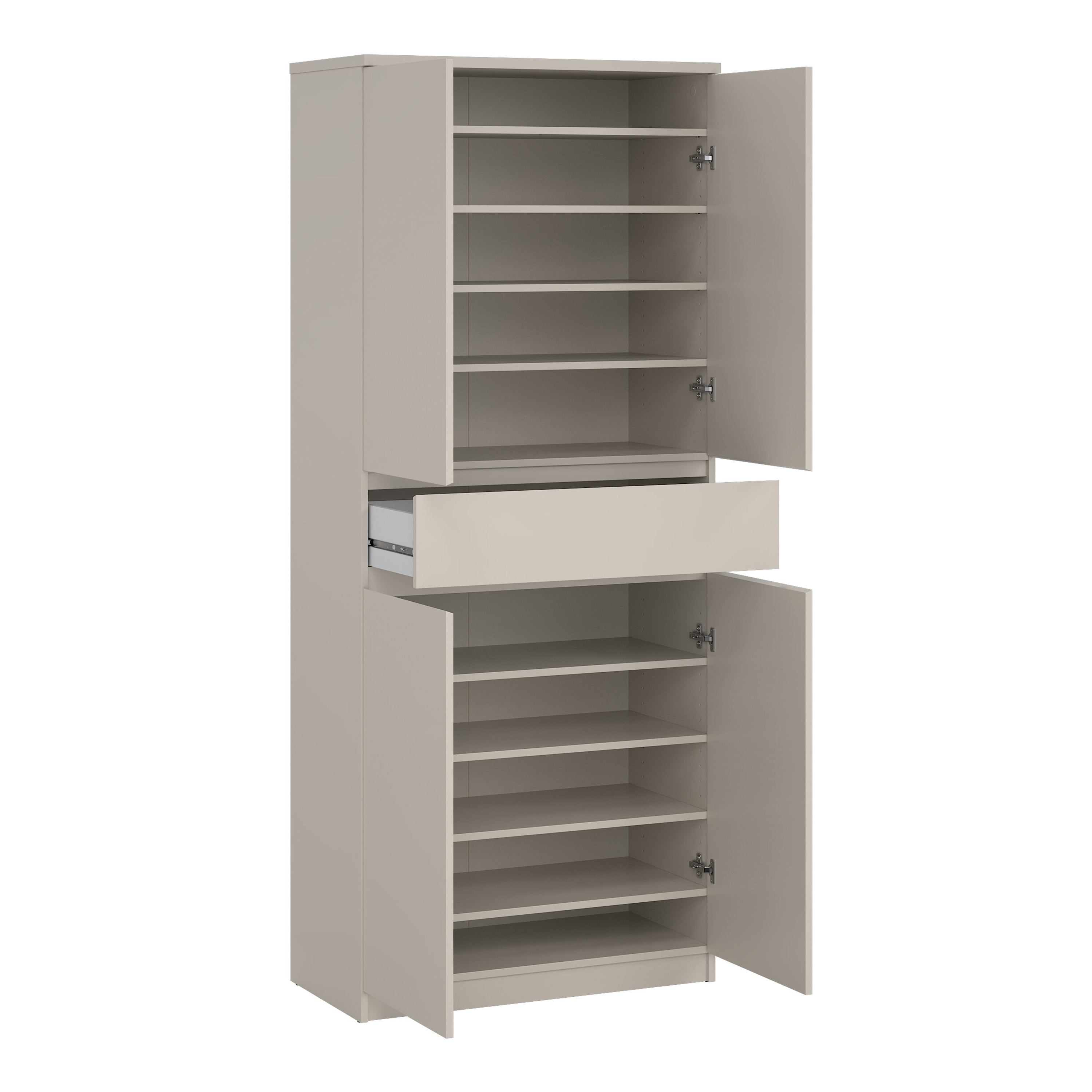 Naia Shoe cabinet with 4 Doors 1 Drawer in Cashmere