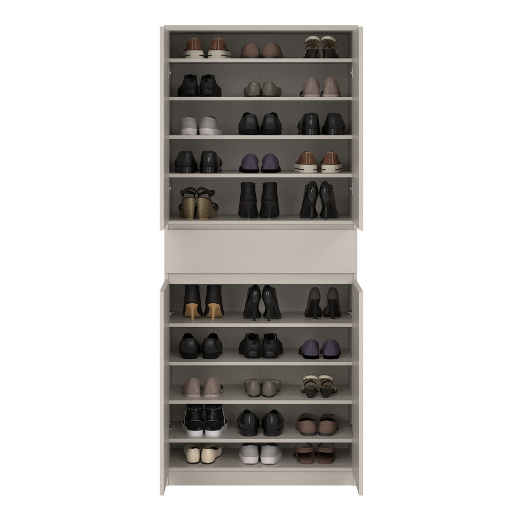 Naia Shoe cabinet with 4 Doors 1 Drawer in Cashmere