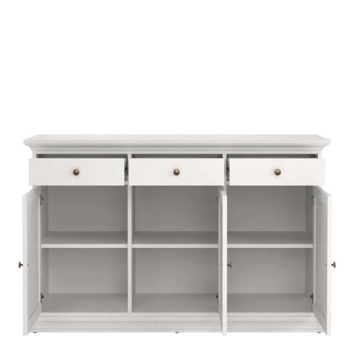 Paris Sideboard with 3 doors and 3 drawers in White