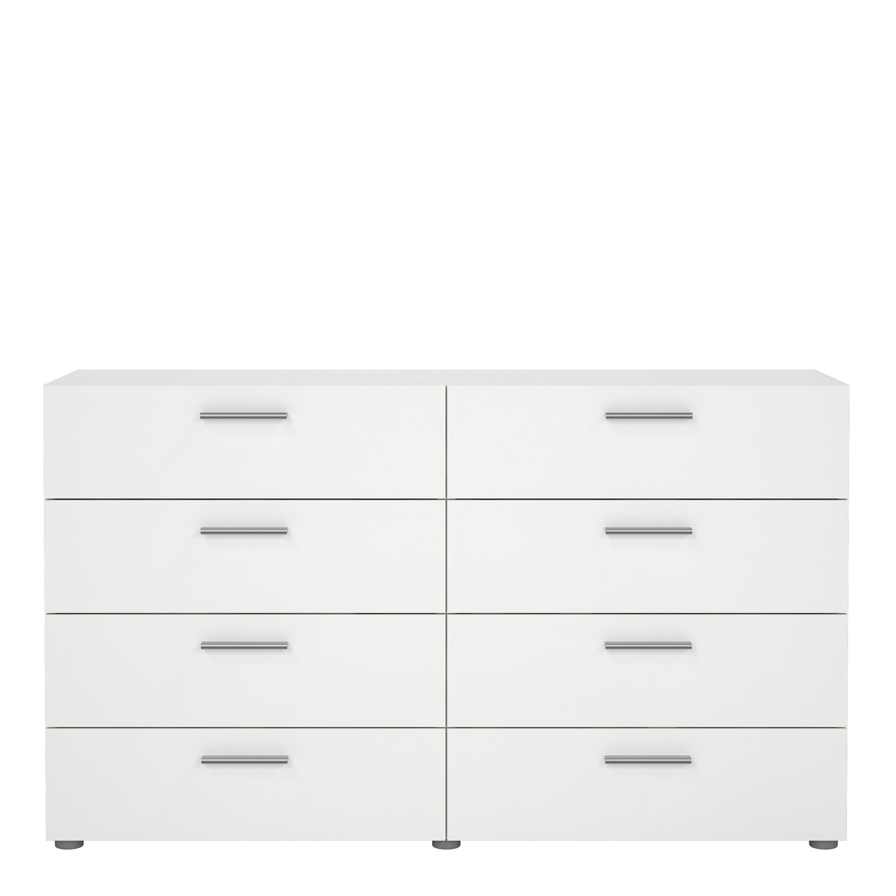 Pepe Wide Chest of 8 Drawers (4+4) in White