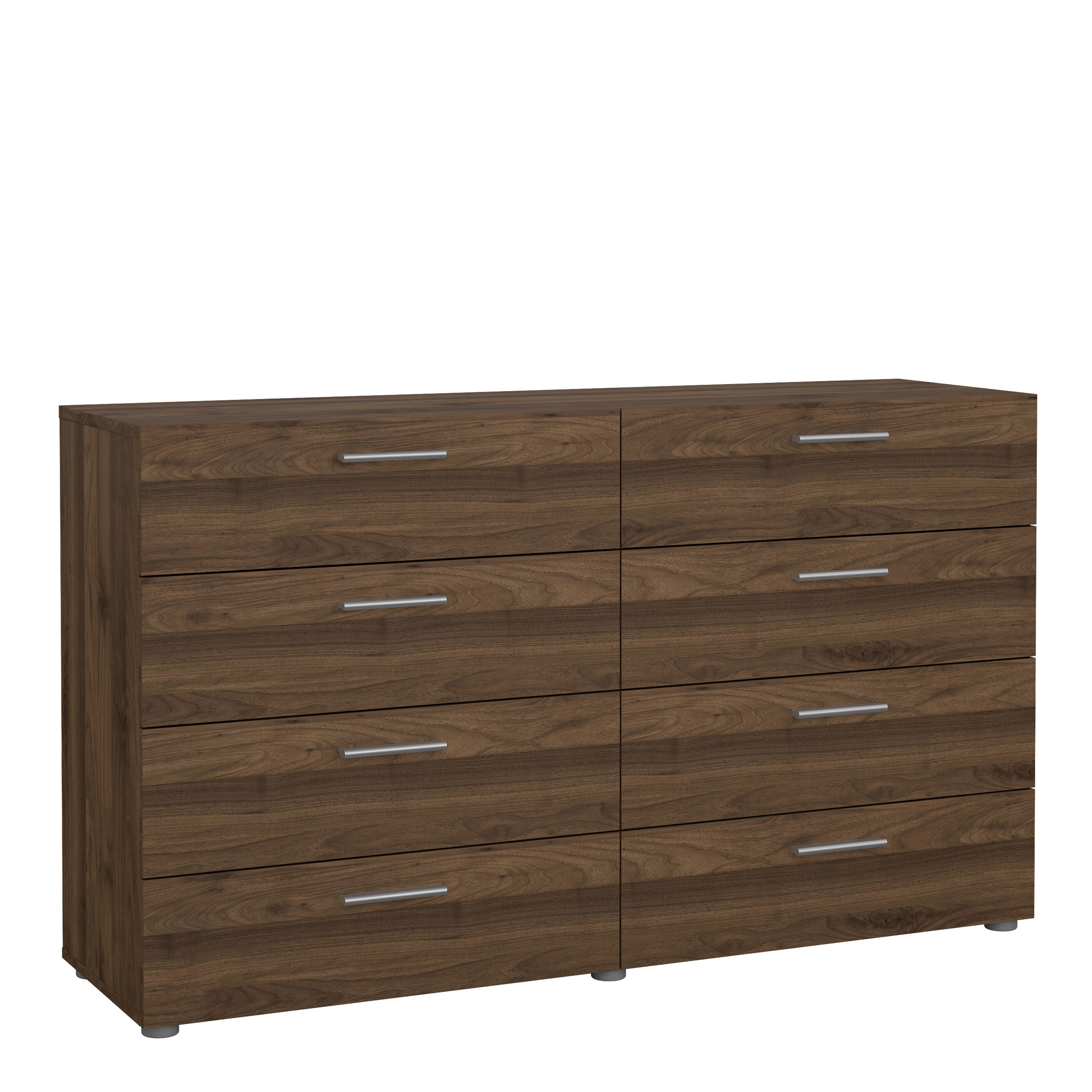 Pepe Wide Chest of 8 Drawers (4+4) in Walnut