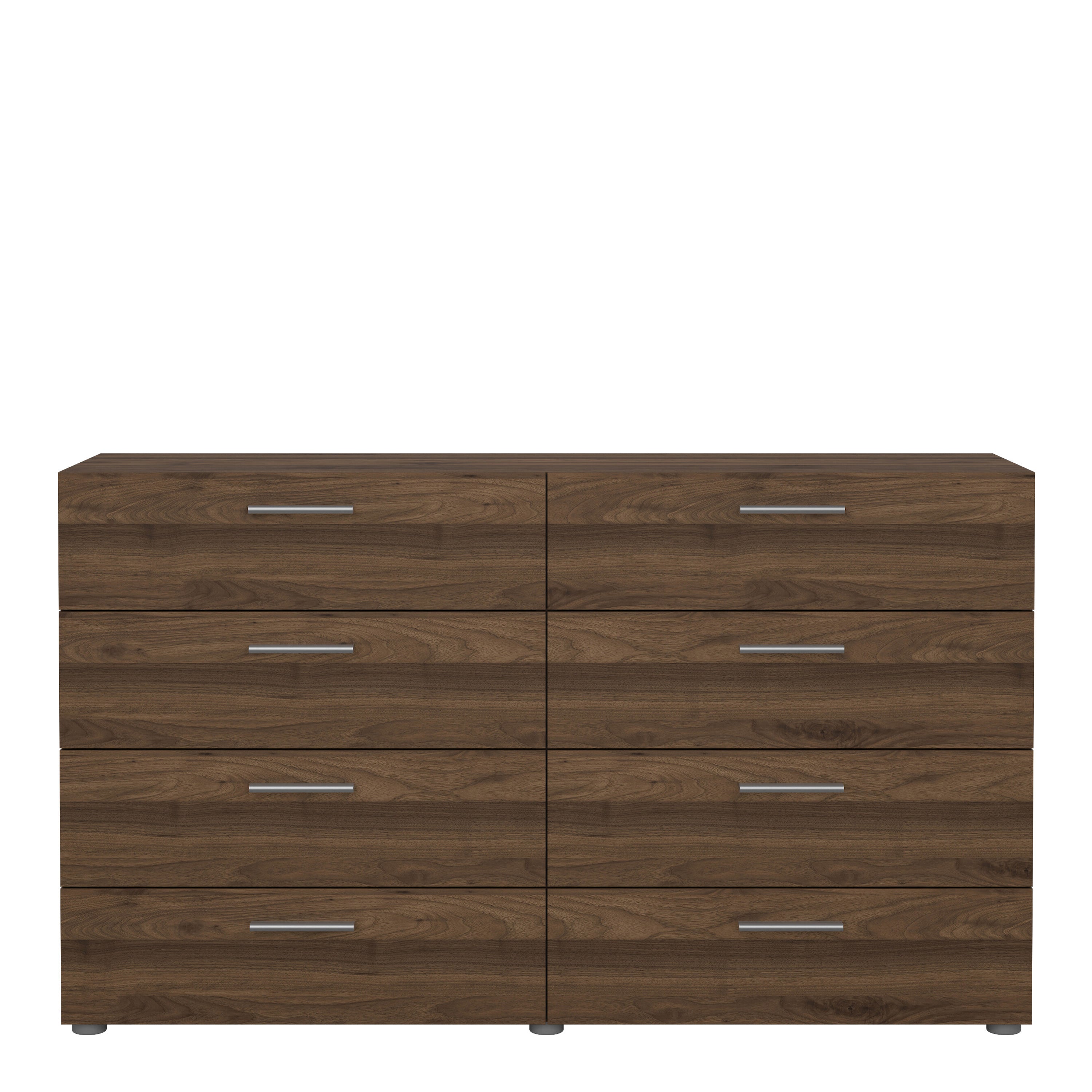 Pepe Wide Chest of 8 Drawers (4+4) in Walnut