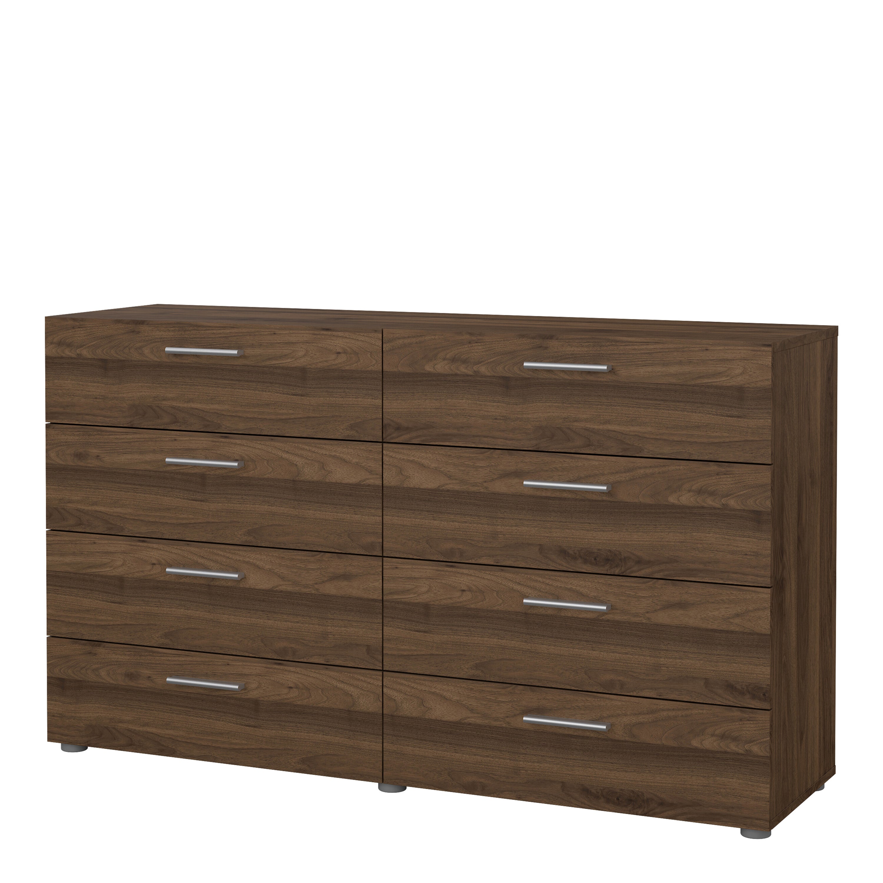 Pepe Wide Chest of 8 Drawers (4+4) in Walnut