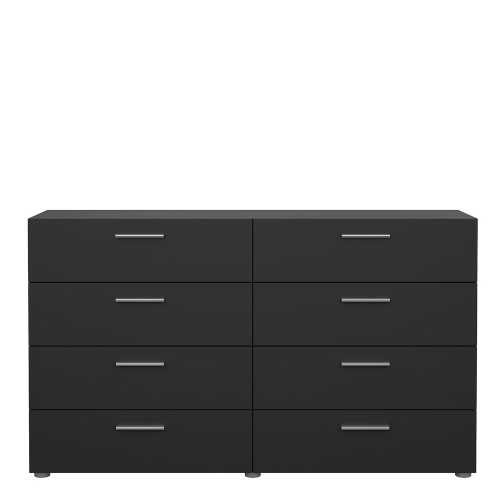 Pepe Wide Chest of 8 Drawers in Black