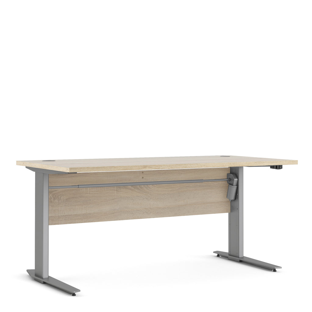 Prima Desk 150cm in Oak with Silver Grey Steel Legs