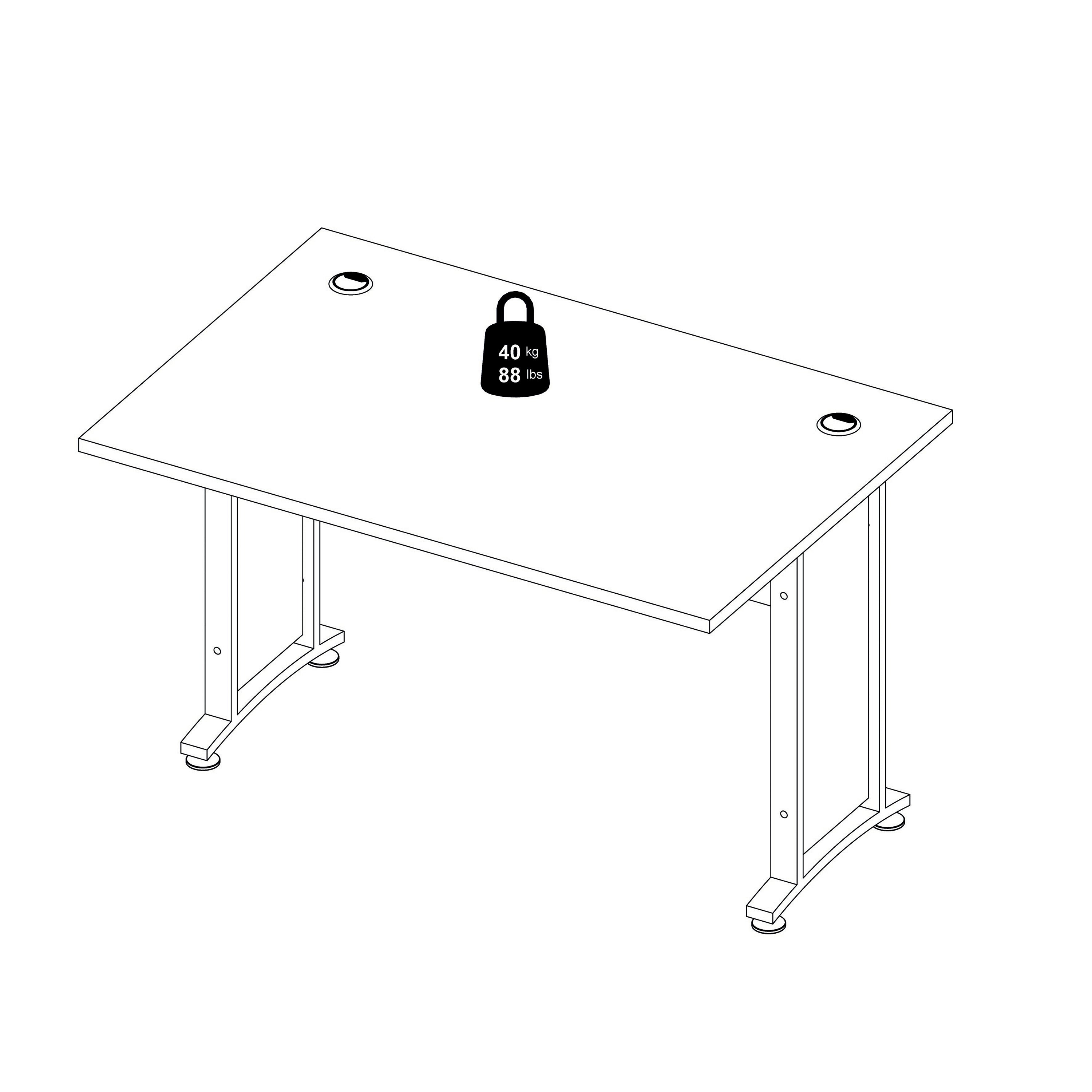 Prima Desk 120cm in Oak with Silver Grey Steel Legs