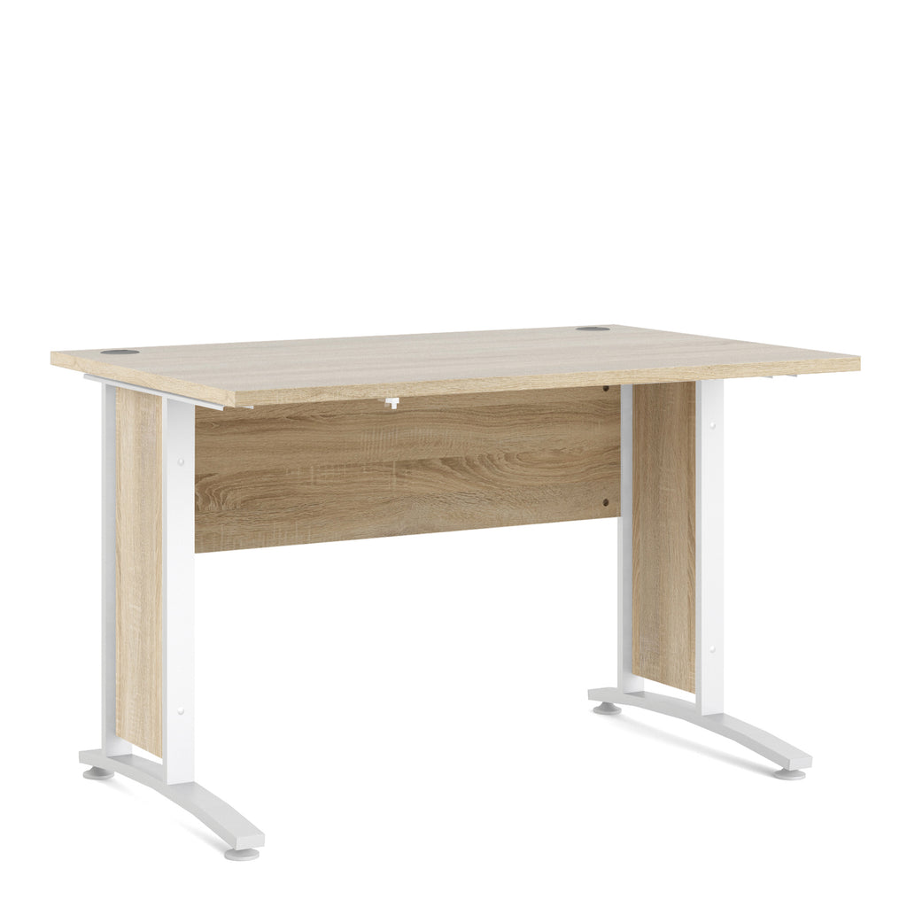 Prima Desk 120cm in Oak with White Legs
