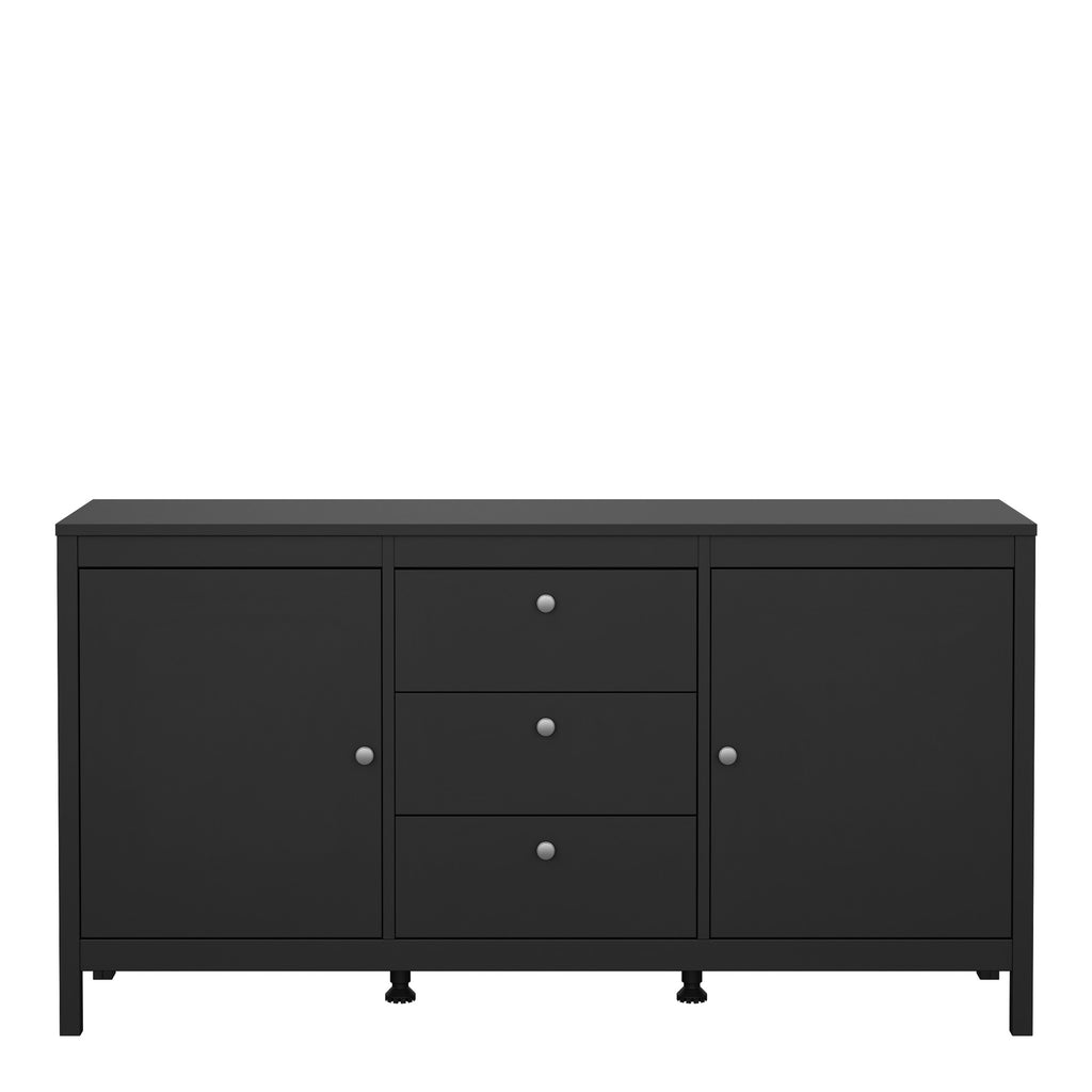 Madrid Sideboard 2 Doors 3 Drawers in Matt Black