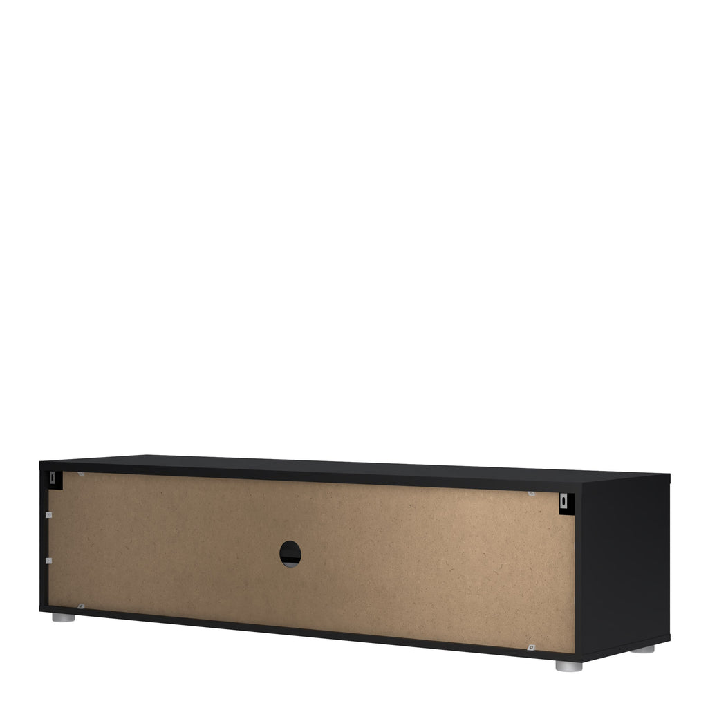 Media TV Unit with 2 Doors 1 Drawer 147cm Black