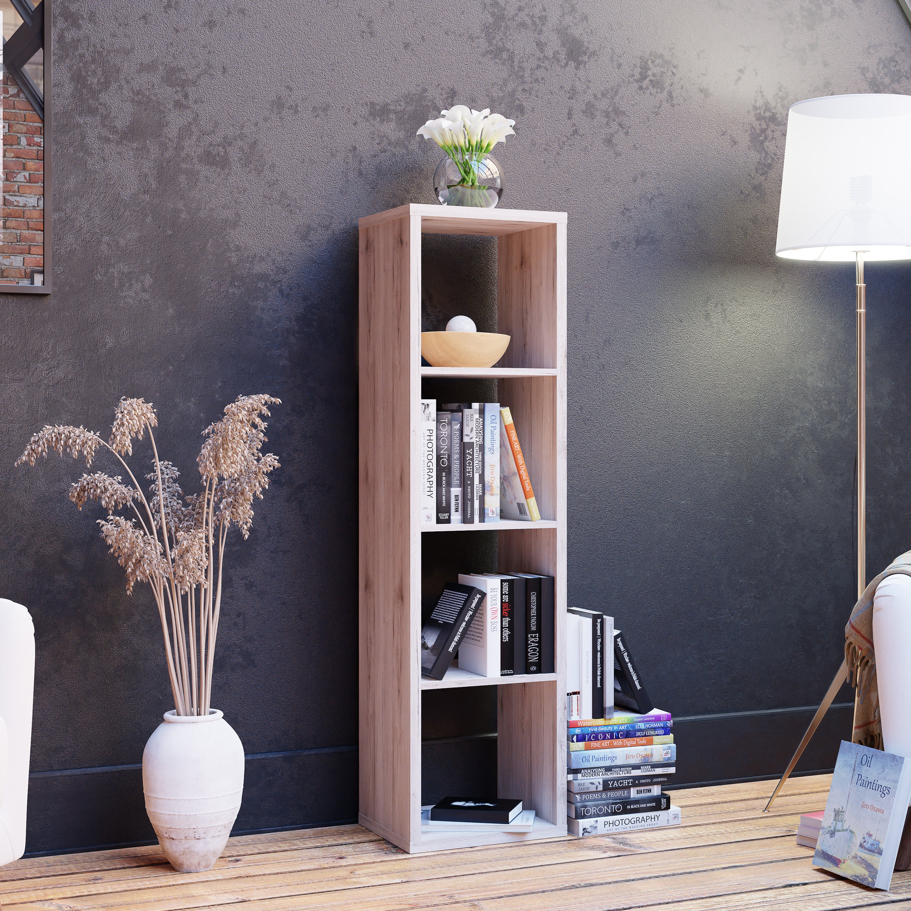 Mauro 3 Shelves Storage Unit in Sand Oak