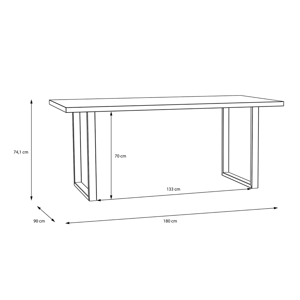 Nikomedes Dining Table in Bartex Oak 180x90cm