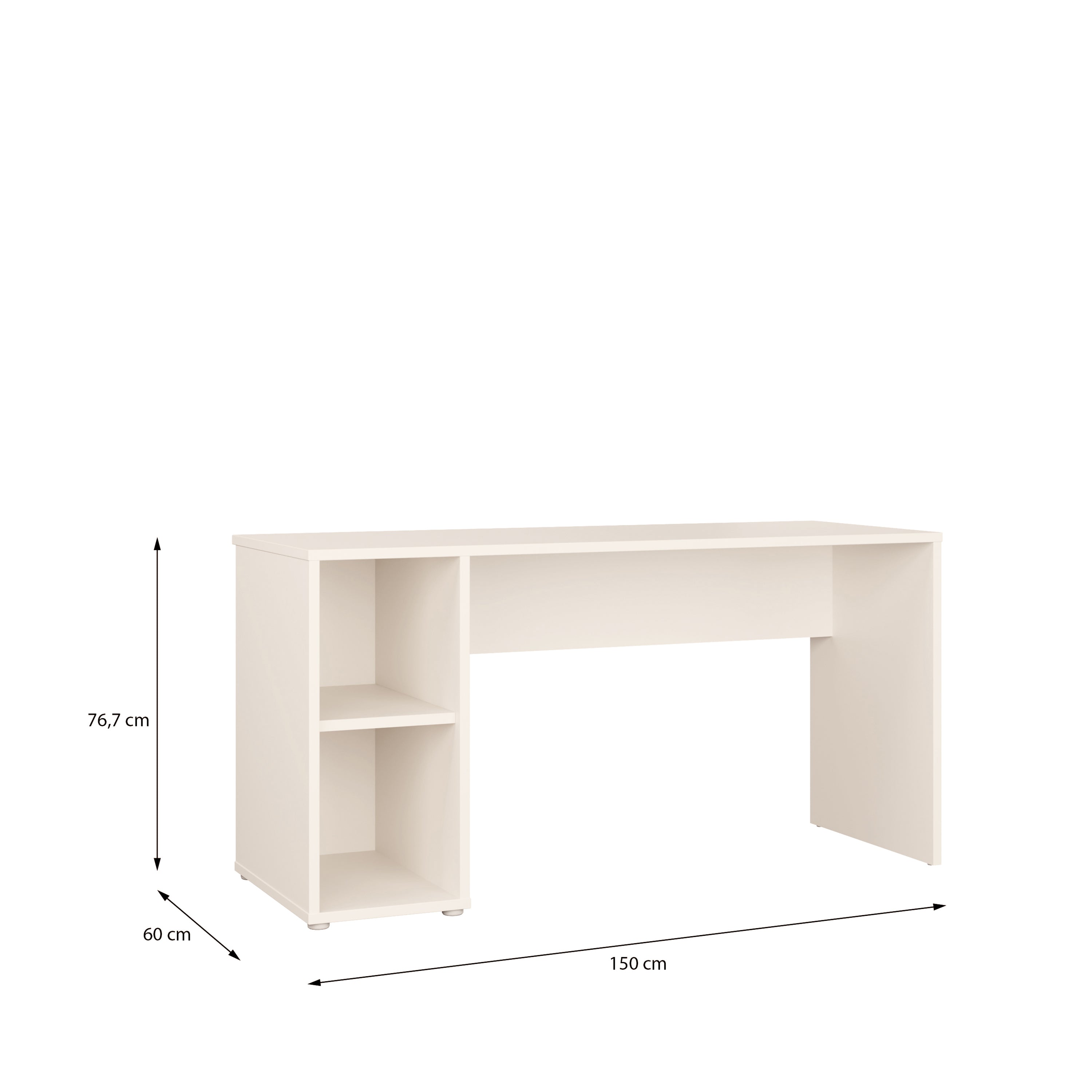 Alice Springs Desk with Open Shelf Storage in Sand