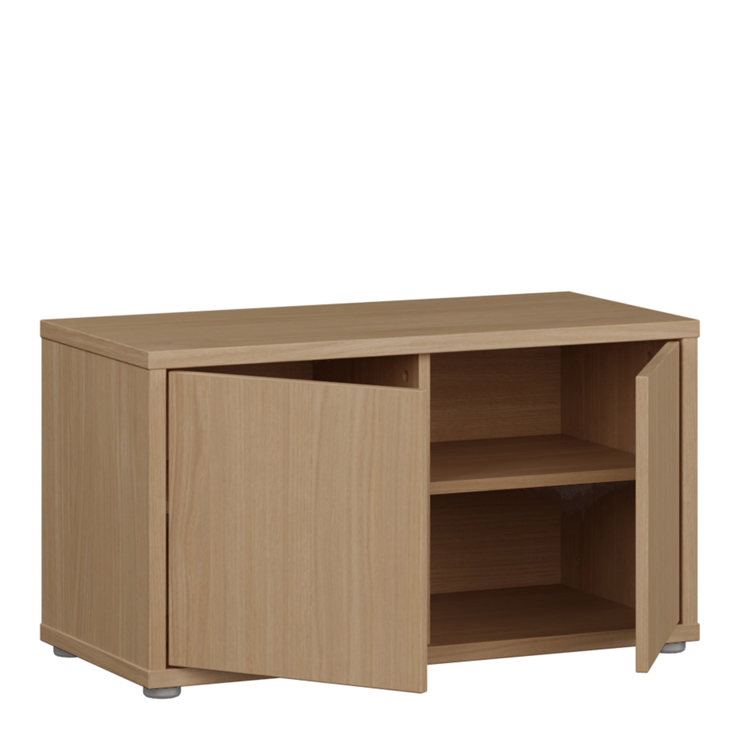 Alice Springs Bench with 2 Doors Push-to-Open in Elegancia Oak