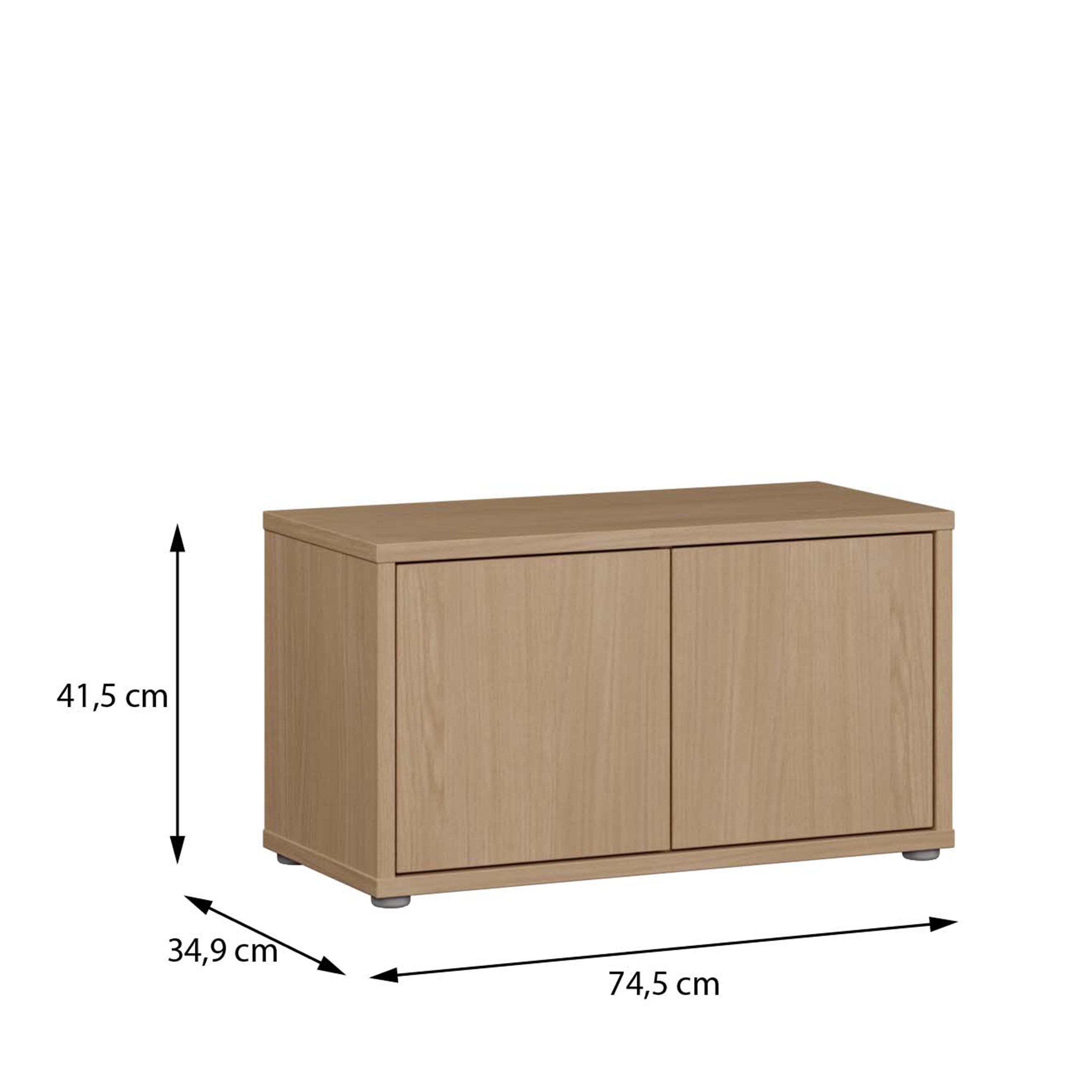 Alice Springs Bench with 2 Doors Push-to-Open in Elegancia Oak