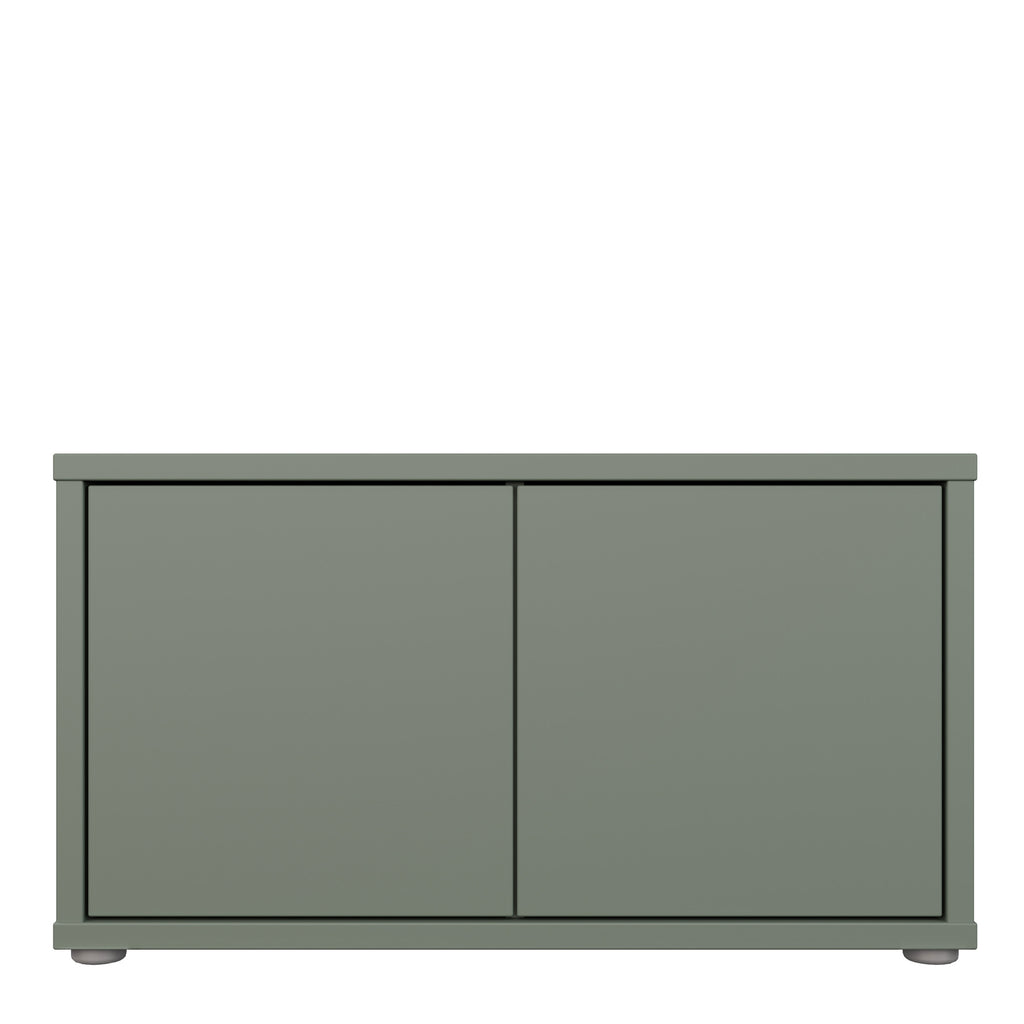 Alice Springs Bench with 2 Doors Push-to-Open in Sage Green