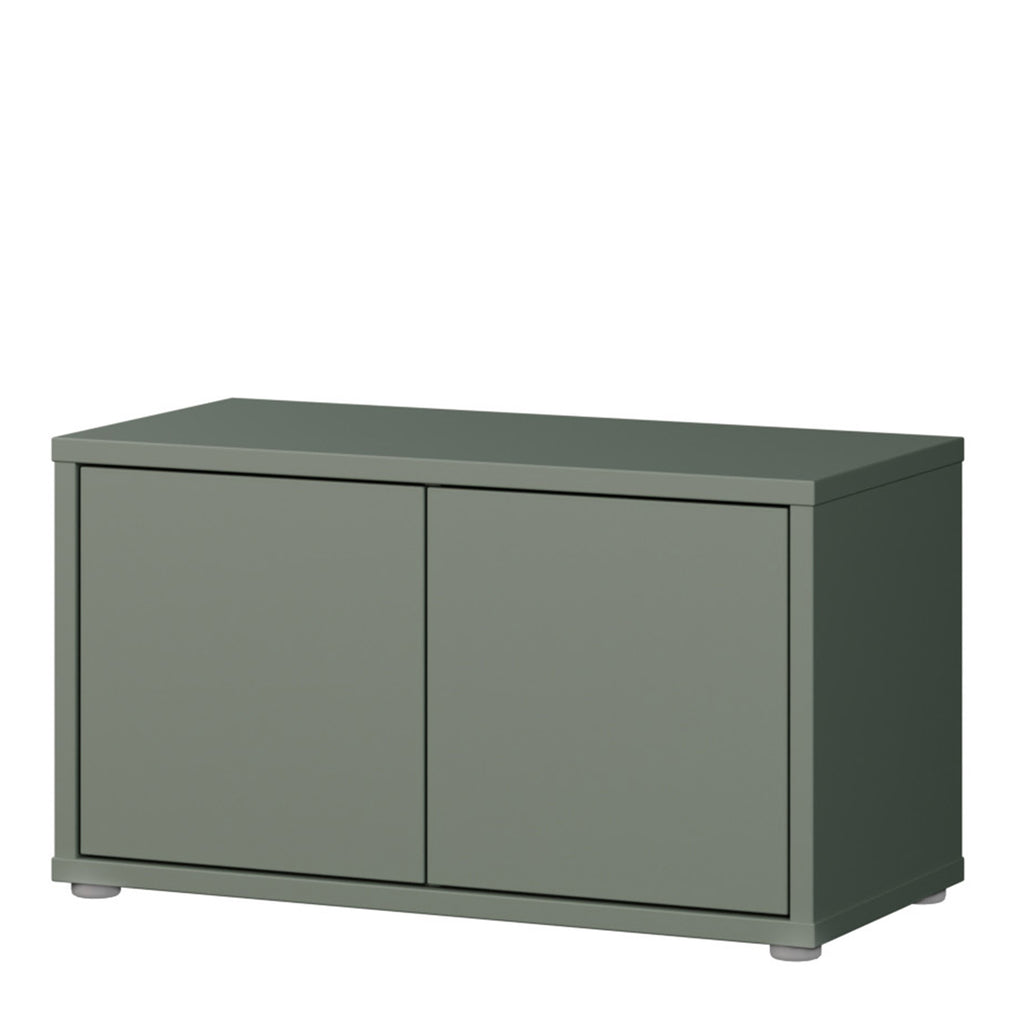 Alice Springs Bench with 2 Doors Push-to-Open in Sage Green