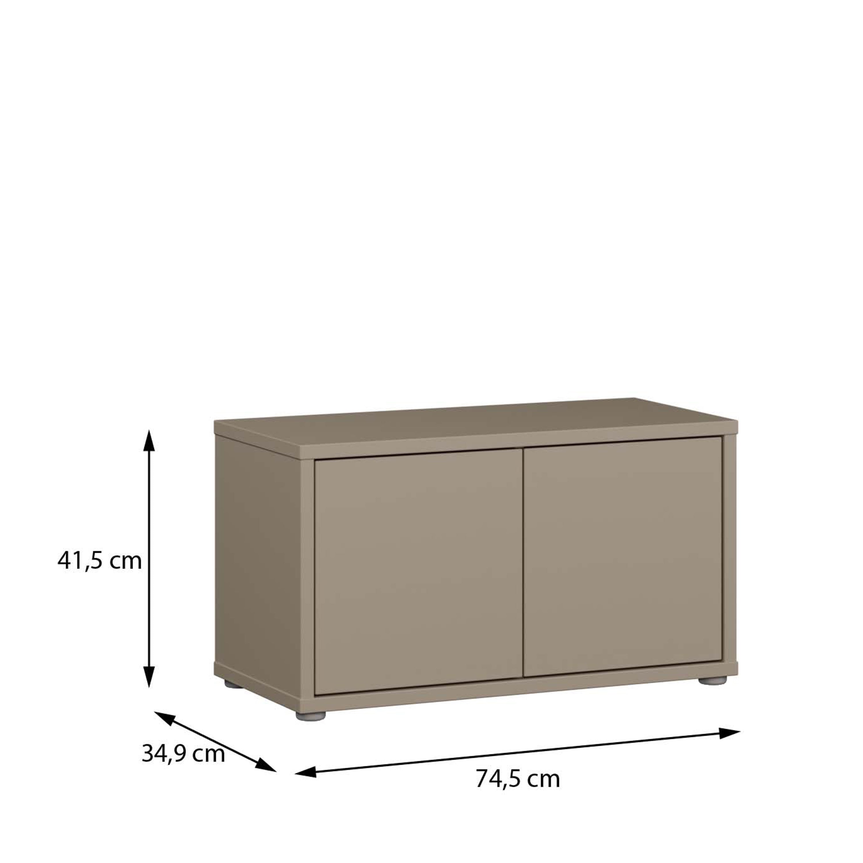 Alice Springs Bench with 2 Doors Push-to-Open in Taupe