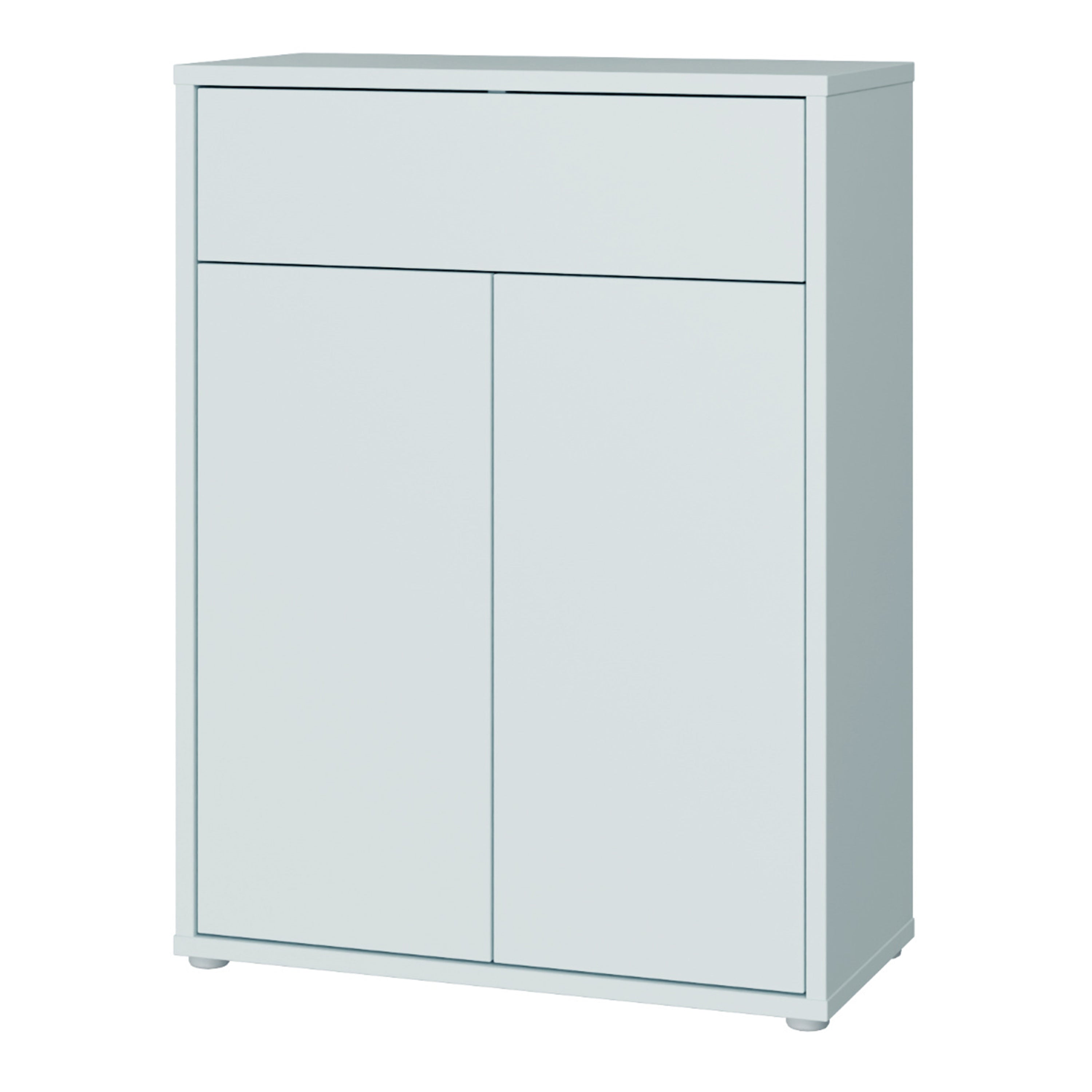 Alice Springs Shoe Cabinet with 2 Doors Push-to-Open & 1 Drawer Push-to-Open in Light Grey