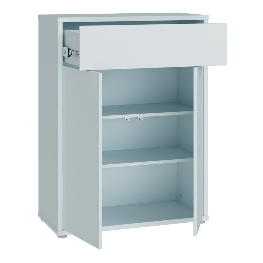 Alice Springs Shoe Cabinet with 2 Doors Push-to-Open & 1 Drawer Push-to-Open in Light Grey
