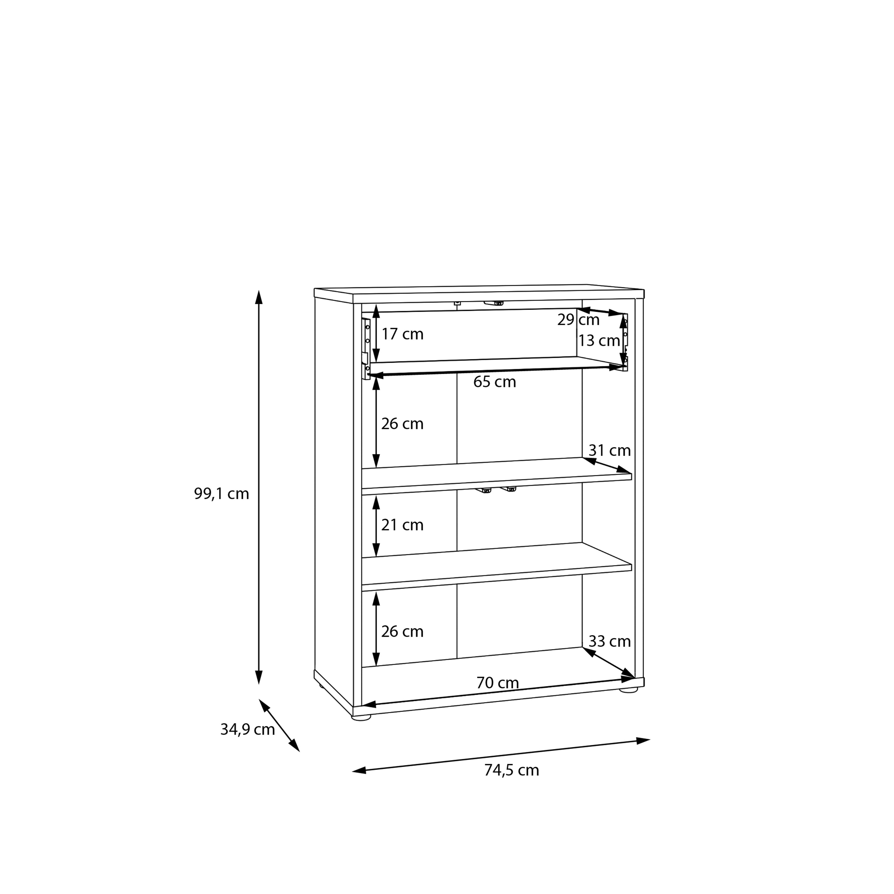 Alice Springs Shoe Cabinet with 2 Doors Push-to-Open & 1 Drawer Push-to-Open in Sage Green