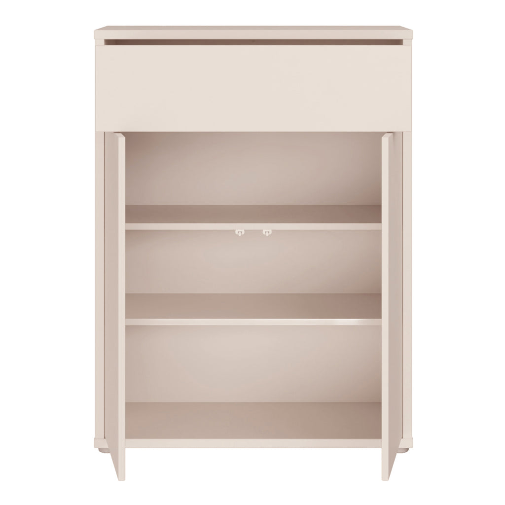 Alice Springs Compact Shoe Cabinet with 2 Doors Push-to-Open & 1 Drawer Push-to-Open in Sand