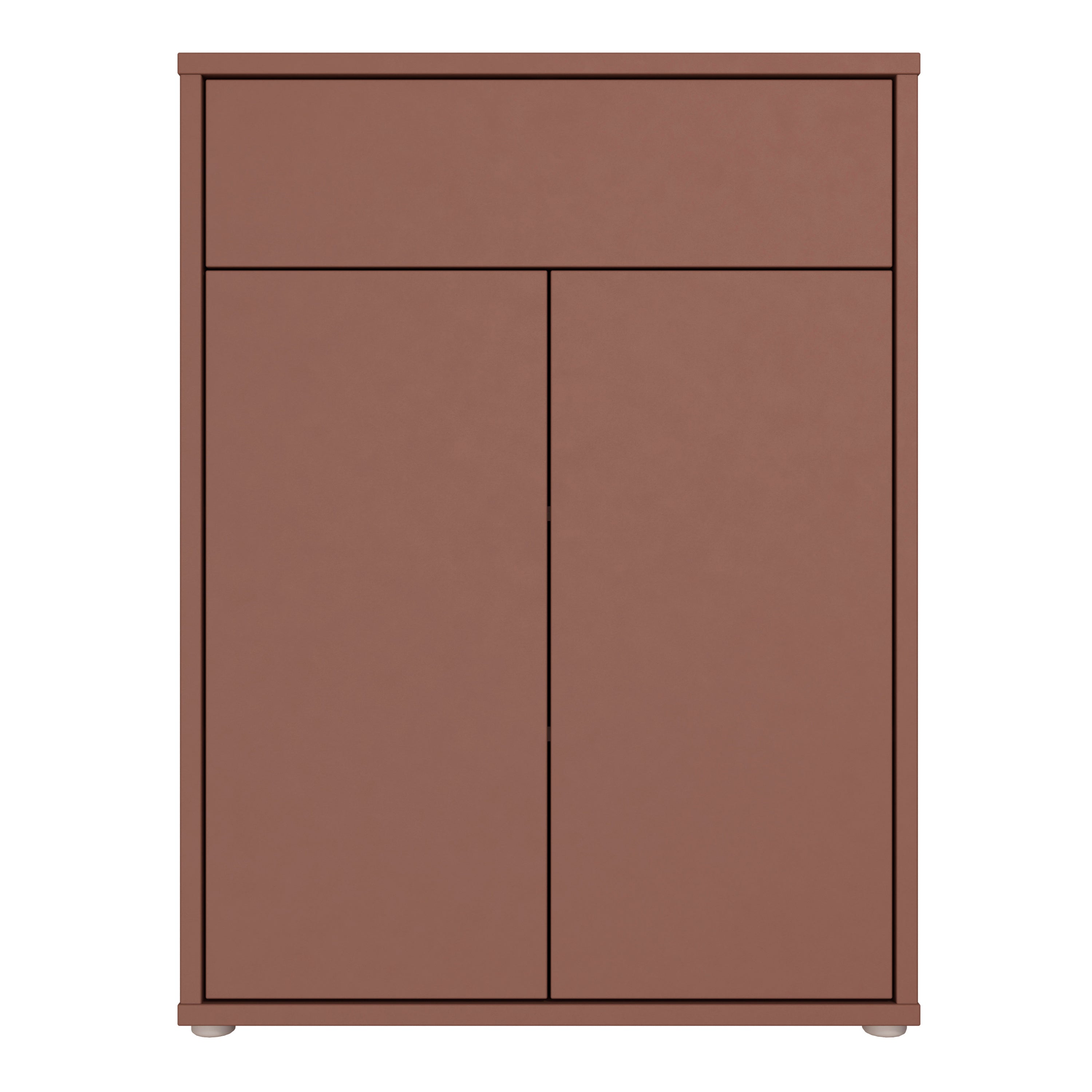Alice Springs Compact Shoe Cabinet with 2 Doors Push-to-Open & 1 Drawer Push-to-Open in Terracotta