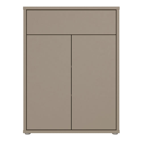 Alice Springs Compact Shoe Cabinet with 2 Doors Push-to-Open & 1 Drawer Push-to-Open in Taupe