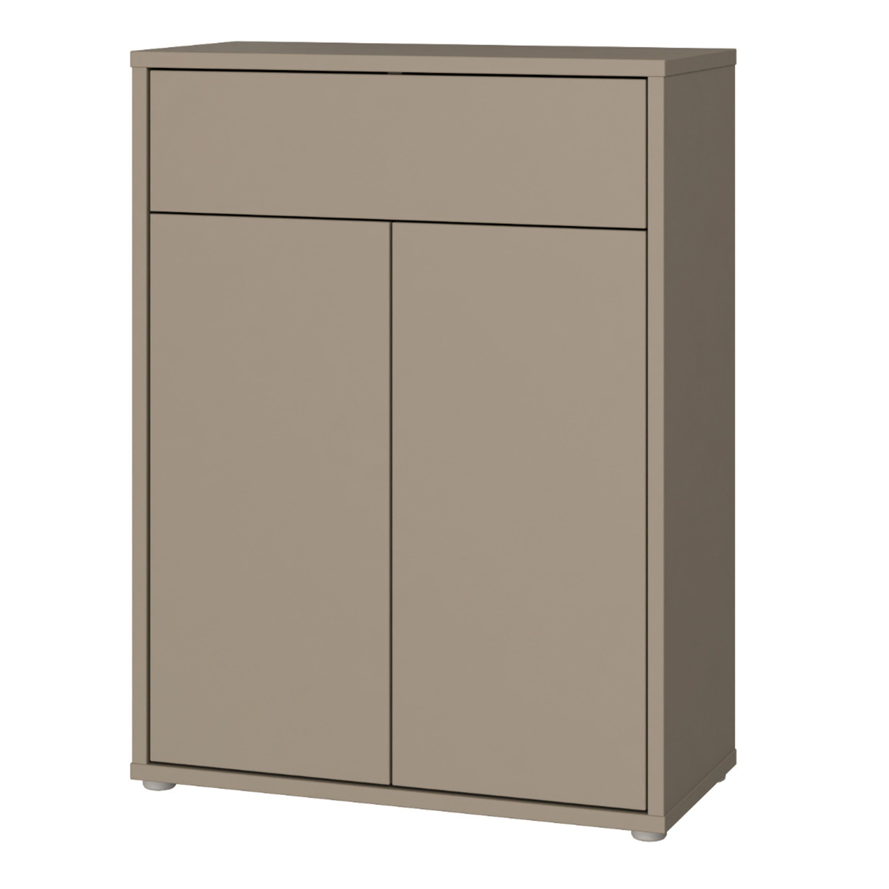 Alice Springs Compact Shoe Cabinet with 2 Doors Push-to-Open & 1 Drawer Push-to-Open in Taupe